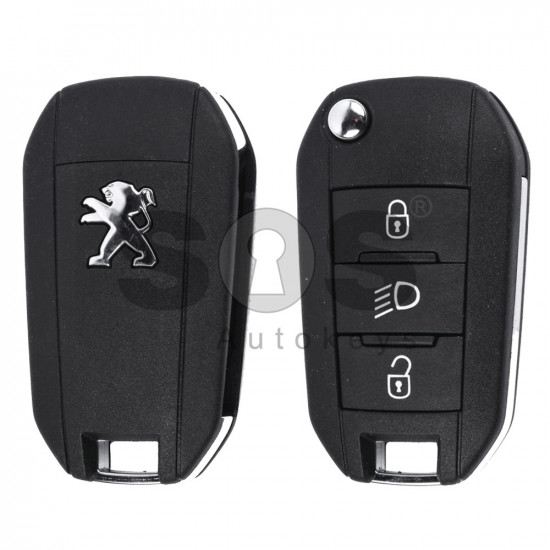 OEM Flip Key for Peugeot Buttons:3 / Frequency:434MHz / Blade Signature:VA2/HU83 / Transponder:PCF 7941 / Part No: 5FA 010 353 04 / 5FA 010 353 20 /  CMIIT ID: 2013DJ0113 / 1608504480