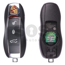 OEM Smart Key for Porsche Cayenne Buttons:3 / Frequency:434MHz / Transponder: PCF7945/ ID46 / Blade signature:HU66 / Immobiliser System:BCM / Part No:7PP 959 753 BN