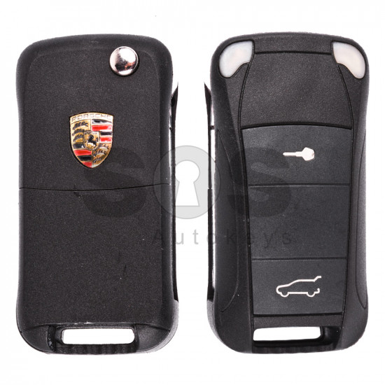 Flip Key for Porsche Cayenne Buttons:2 / Frequency:433MHz / Transponder: PCF7946 / Blade signature:HU66 / Immobiliser System:KESSY