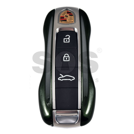 OEM Smart Key for Porsche 2025+ Buttons:4 / Frequency: 433MHz  / Transponder : MLB CHIP LOCKED / Part No:  992959753EK/992 959 753 EK    / Keyless GO / SHINING MILITARY GREEN 