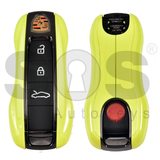 OEM Smart Key for Porsche 2025+ Buttons:4 / Frequency: 433MHz  / Transponder : MLB CHIP LOCKED / Part No:  992959753CR/992 959 753 CR  / Keyless GO /  Colour: Bright Yellow