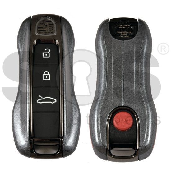 OEM Smart Key for Porsche 2025+ Buttons:3+1  / Frequency: 433MHz  / Transponder : MLB LOCKED  / Part No:  992.959.753.C   / Keyless GO / LIMITED EDITION COLOR: RED WITH SHINING GREY AND BLACK MATT 
