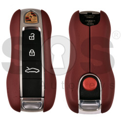 OEM Smart Key for Porsche 2025+ Buttons:3+1  / Frequency: 433MHz  / Transponder : MLB LOCKED  / Part No: 992.959.753.EK / Keyless GO /COLOR: RED LEATHER 