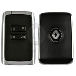 OEM Smart Card Ren Megane 4/ Talisman Buttons:4 / Frequency:433MHz / Transponder:HITAG AES / NCF29A1M/ Blade signature:VA2 / Immobiliser System:BCM / Part. No: 285977147R / Keyless GO /  BLACK-CHROME COLOR