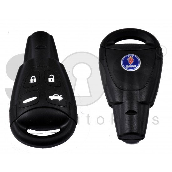 OEM Smart Key for SAAB Buttons: 4 / Frequency: 433MHz / Transponder: PCF7946 / HITAG 2 / Aftermarket Shell 