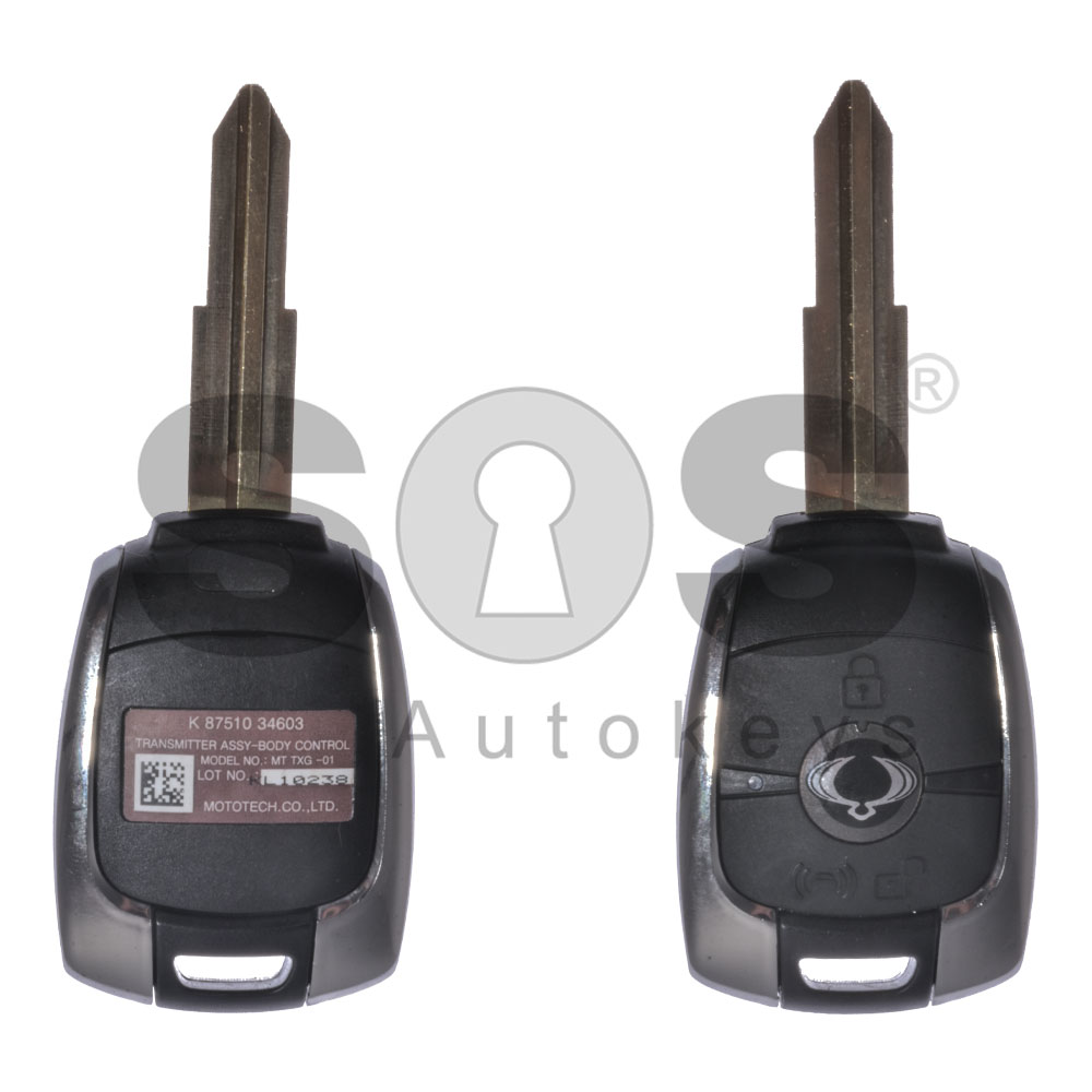 OEM Regular Key for SsangYong Buttons:2 / Frequency:433MHz / Blade  