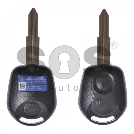 OEM Regular Key for SsangYong Buttons:2 / Frequency:477MHz / Transponder:TMS37145/ ID 49 - 60 80-Bit / Blade signature:SSA2P / Part No: 87170-32020