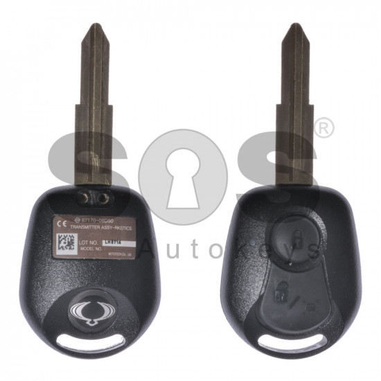 OEM Regular Key for SsangYong Buttons:2 / Frequency:433MHz / Transponder: TTMS37145 / ID 6D-60 80-Bit / Blade signature:SSA2P / Part No: 87170-08D50