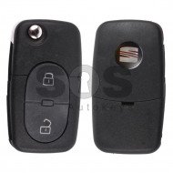 Flip Key for Seat Buttons:2 / Frequency:434MHz / Transponder:ID48/ID48 CAN / Blade signature:HU66 / Immobiliser System: Dashboard / Part No:1J0959753A  (Remote Only)