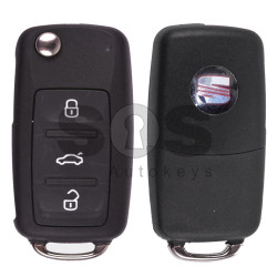 OEM Flip Key for Seat Alhambra Buttons:3 / Frequency:434MHz / Transponder:ID48/ID48CAN / Blade signature:HU66 / Immobiliser System: Dashboard UDS / Part No: 5K0837202