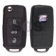 OEM Flip Key for Seat Alhambra Buttons:3 / Frequency:434MHz / Transponder:ID48/ID48CAN / Blade signature:HU66 / Immobiliser System: Dashboard UDS / Part No: 5K0837202