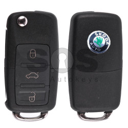 OEM Flip Key for Skoda Fabia Buttons:3 / Frequency:434MHz / Transponder:ID48/ID48 CAN / Blade signature:HU66 / Immobiliser System:Dashboard / Part No:1J0 959 753 DA / (Remote Only)