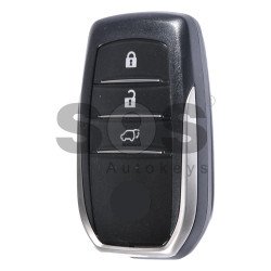 OEM Smart Key for Toyota Land Cruiser 200 Buttons:3 / Frequency:433 MHz / Transponder:TEXAS CRYPTO 128-Bit AES / First Page:A8 / Part No:89904-60K80 / Model:BJ2EW / Blade signature:TOY-94 / Immobiliser system:Smart System / Keyless Go