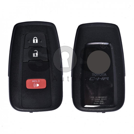 OEM Smart Key for Toy C-HR (USA) Buttons:2+1 / Frequency:315 MHz / Transponder:Texas Crypto/128-bit AES / First Page:A9 / Model: BR1ET / Blade signature:TOY-94 / Immobiliser system:Smart System / Keyless Go
