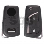 OEM Flip Key for Toy Avensis/Aygo Buttons:2/Frequency:434 MHz / Transponder:Texas Crypto 128-bit AES/Tiris DST/Tiris RF430/8A/H39 /G-Chip/First Page: 59/Model:TOKAI RIKA B2ATA/Part No 89070 - 0H140/Immobiliser System:BCM /A LITTLE BIT SCRATCHED