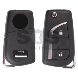 OEM Flip Key for Toy Avensis/Aygo Buttons:2/Frequency:434 MHz / Transponder:Texas Crypto 128-bit AES/Tiris DST/Tiris RF430/8A/H39 /G-Chip/First Page: 59/Model:TOKAI RIKA B2ATA/Part No 89070 - 0H140/Immobiliser System:BCM /A LITTLE BIT SCRATCHED