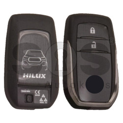 OEM Smart Key for Toyota HILUX / INNOVA Buttons:2 / Frequency:433 MHz / Transponder: Texas Crypto 128-bit AES/RS430 / First Page:39 / Model:BM1EW / Blade Signature:TOY-94 / Immobiliser System:Smart System / Part. No.: 89904-0K350 / Keyless Go