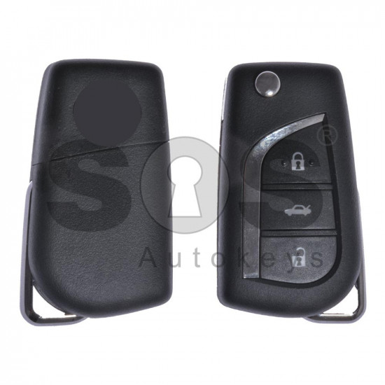 OEM Flip Key for Toy Aygo/Avensis Buttons:3 / Frequency: 433MHz / Transponder:Texas Crypto/128-bit AES/H-Chip / First Page:39 / Blade signature: VA2 / Part No 89070 - 05090