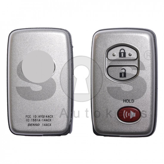 OEM Smart Key for Toy Fotuner Buttons:2+1 / Frequency:315MHz / Transponder: Texas Crypto/ ID 6D - 67/68/70 / First Page:98 / Part No: 89904-35010 / Keyless Go