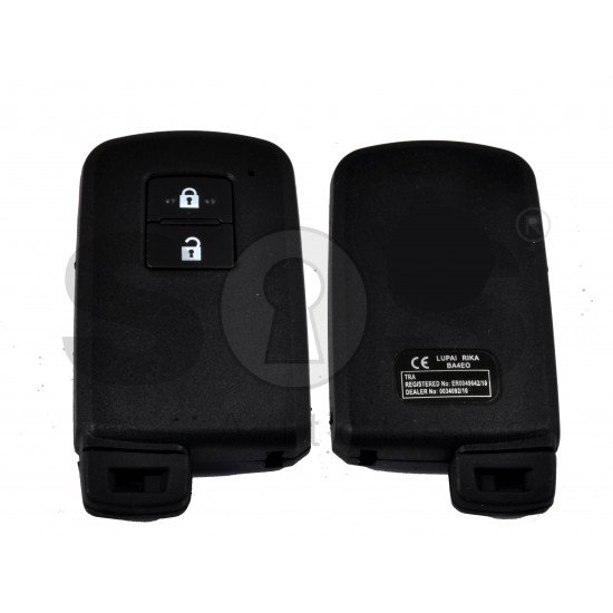 Smart Key for Toy Rav 4 2012+ / Auris 2012+ / Yaris 2012+ / Prius / Buttons:2 / Frequency:434 MHz / Transponder:Tiris TMS 37200 / First Page:88 / Model:B7EQ  / Part. No.: 89904-0D130 / 89904-12370 / Keyless Go