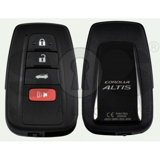 OEM Smart Key for Toy Corolla Altis Buttons:3+1P / Frequency:434 MHz / Transponder: NCF 29A1M / First Page:AA / Model B2U2K2R / Blade signature:TOY-94 / Immobilser system:Smart System / Keyless Go