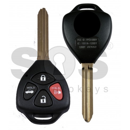 Regular Key for Toy CAMRY 2009-2014 Buttons:3+1 / Frequency: 315MHz / Transponder: TIRIS 4D /    Part No : 89070-33882	