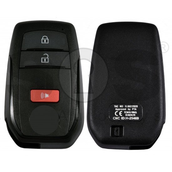 OEM Smart Key for Toy LAND CRUISER 2022+ Buttons:2+1 / Frequency:433 MHz / Transponder: TIRIS RF430 (8A)/ First Page:A8 /  / Part.No:8990H-60550