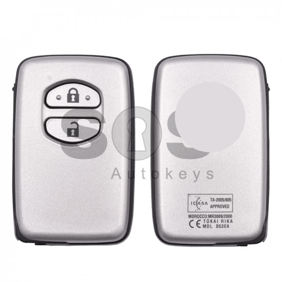 OEM Smart Key for Toy Land Cruiser 200 2008-2010 Buttons:2 / Frequency:434 MHz / Transponder:4D67 80-Bit / First Page:D4 / Part No:89904-64432 / Model:B53EA / Keyless Go