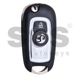 OEM Flip Key for Vauxhall Buttons:2 / Transponder: HITAG2/ ID46 / Blade signature: HU100 / (White)
