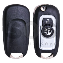 OEM Flip Key for Vauxhall Buttons:2 / Transponder: HITAG2/ ID46 / Blade signature: HU100 / (White)