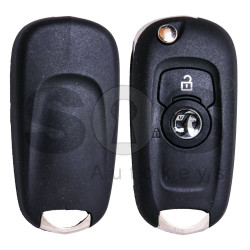OEM Flip Key for Vauxhall Buttons:2 / Transponder: HITAG2/ ID46 / Blade signature: HU100 / (Black Matt)