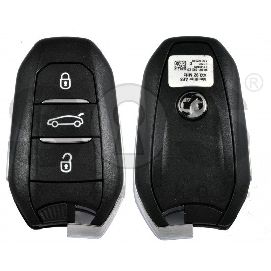 OEM Smart Key for Vauxhall Crossland X Buttons: 3 / Frequency: 434MHz / Transponder: HITAG 3 / 128 AES / FCCID: IM2A / Part No: 98161692ZD 