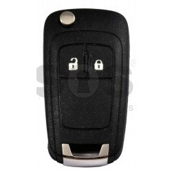 OEM Flip Key for Vauxhall  Buttons:2 / Frequency: 433MHz / Transponder: PCF7937  / Blade signature: HU100 / Immobiliser System: BCM / Part No: GM13500233 / Keyless Go 