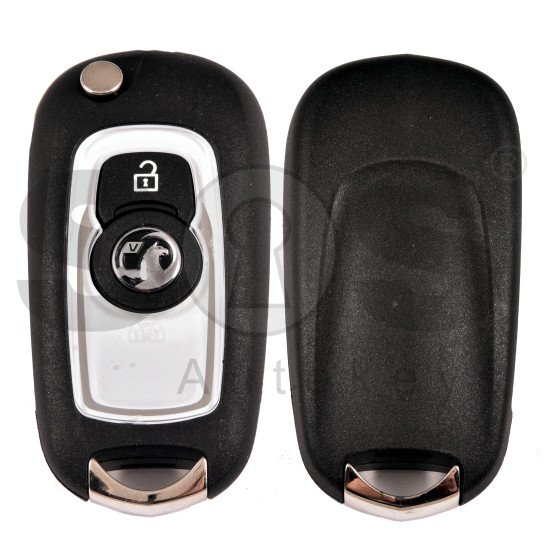 OEM Flip Key for Vauxhall  Astra K Buttons:2 / Transponder: HITAG2/ ID46 / Blade signature: HU100 / Part No 39027353	 /White 