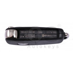 OEM Flip Key for VW MQB Buttons:3 / Frequency:434.92MHz / MEGAMOS AES / KEYLESS GO / Blade signature:HU66 / Immobiliser System: Dashboard / Part No: 5K0837202BR / KOREAN MARKET