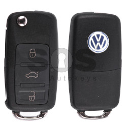 Flip Key for VW Buttons:3 / Frequency:433MHz / Transponder:ID48/ ID48CAN / Blade signature:HU66 / Immobiliser System: Dashboard / Part No: 1K0959753P (Remote Only)