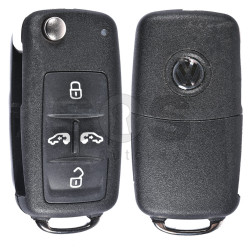 OEM Flip Key for VW SHARAN UDS Buttons:5 / Frequency:434MHz / Transponder:Megamos-48 / Blade signature:HU66 / Immobiliser System: Dashboard / Part No: 7N0837202C / Keyless GO