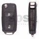 OEM Flip Key for VW UDS Buttons:2 / Frequency: 434MHz / Transponder: ID48 / Blade signature: HU66 / Immobiliser System: Dashboard / Part No: 7E0837202AF/ 7E0837202AD