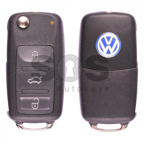 Flip Key for Volkswagen Touareg/ Phaeton Buttons:3 / Frequency:433MHz / Transponder: PCF7946/ ID46 / Blade signature:HU66 / Immobiliser System:KESSY / Part No: 3D0959753AK/ 3D0959753AA/ 3D0959753AM