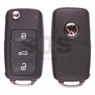OEM Flip Key for VW UDS Buttons:3 / Frequency:434MHz / Transponder:ID48/ ID48CAN / Blade signature:HU66 / Immobiliser System: Dashboard / Part No: 5K0837202AD