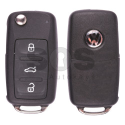 OEM Flip Key for VW MQB Buttons:3 / Frequency:434.92MHz / MEGAMOS AES / KEYLESS GO / Blade signature:HU66 / Immobiliser System: Dashboard / Part No: 5K0837202BR / KOREAN MARKET