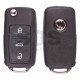 OEM Flip Key for VW MQB Buttons:3 / Frequency:434MHz / MEGAMOS AES / KEYLESS GO / Blade signature:HU66 / Immobiliser System: Dashboard / Part No: 5K0837202BR / KOREAN MARKET