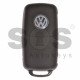 Flip Key for Volkswagen Touareg/ Phaeton Buttons:3+1 (Panic) / Frequency: 433MHz / Transponder: HITAG2/ PCF7946/ ID46 / Blade signature:HU66 / Immobiliser System:KESSY / Part No: 3D0959753AK/ 3D0959753AA/ 3D0959753AM