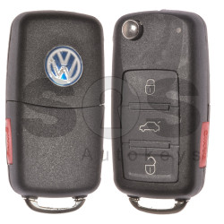 Flip Key for Volkswagen Touareg/ Phaeton Buttons:3+1 (Panic) / Frequency: 433MHz / Transponder: HITAG2/ PCF7946/ ID46 / Blade signature:HU66 / Immobiliser System:KESSY / Part No: 3D0959753AK/ 3D0959753AA/ 3D0959753AM