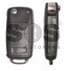 OEM Flip Key for Volkswagen Touareg/ Phaeton / Buttons: 3 / Frequency:433MHz / Transponder:HITAG2/ PCF7946/ ID46 / Blade signature:HU66 / Immobiliser System:KESSY / Part No: 3D0959753AK