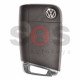 OEM Flip Key for VW Golf Buttons:3 / Frequency:434MHz / Transponder:MEGAMOS 88/ AES / Blade signature:HU162T / Immobiliser System:MQB / Part No: 5G6959752AB / Keyless GO