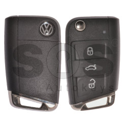OEM Flip Key for VW Golf 7 Buttons:3 / Frequency:315MHz / Transponder:MEGAMOS 88/ AES / Blade signature:HU66 / Immobiliser System:MQB / Part No: 5G0959753AB