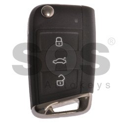 OEM Flip Key for VW Golf 7 Buttons:3 / Frequency:315MHz / Transponder:MEGAMOS 88/ AES / Blade signature:HU66 / Immobiliser System:MQB / Part No: 5G0959753BH / Keyless GO OEM Flip Key for VW Golf 7 Buttons:3 / Frequency:315MHz / Transponder:MEGAMOS 88/ AES / Blade signature:HU66 / Immobiliser System:MQB / Part No: 5G0959753BH / Keyless GO