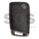 OEM Flip Key for VW Golf 7 Buttons:3 / Frequency:315MHz / Transponder:MEGAMOS 88/ AES / Blade signature:HU66 / Immobiliser System:MQB / Part No: 5G0959753BH / Keyless GO