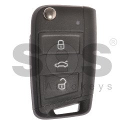 OEM Flip Key for VW  / Buttons:3 / Frequency:434MHz / Transponder: NCF/NCP2161W / Blade signature:HU162T / Immobiliser System:MQB / Part No: 5G6959752BF